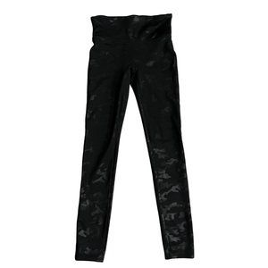 Spanx Black Camo Print Pull On Legging Womens M